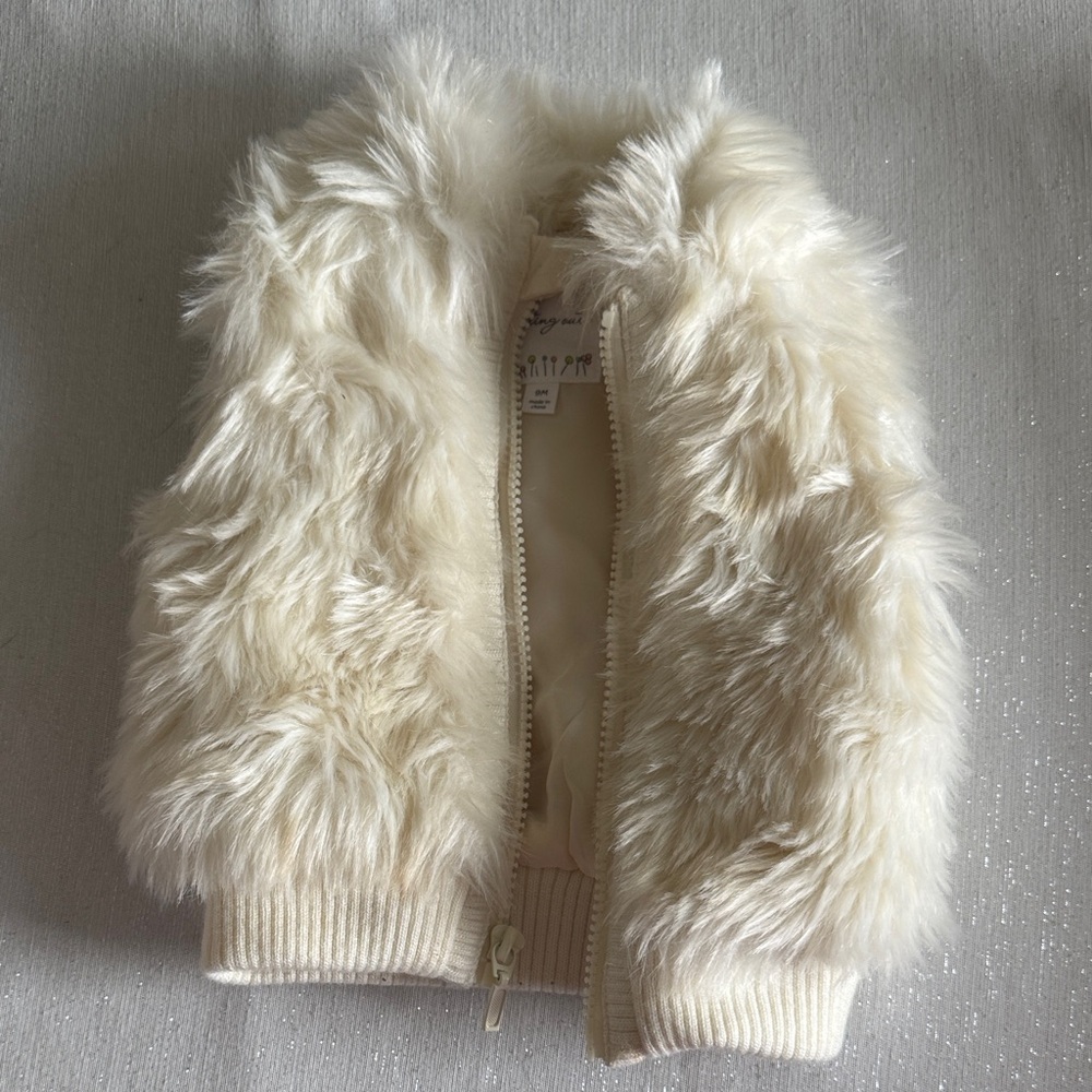 Starting Out Cream Furry Vest